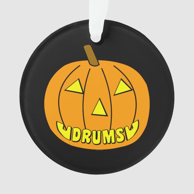 Drums Halloween Pumpkin  Ornament (Front)
