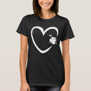 Drums Heart Drumming Drummer Music Birthday Gift T-Shirt