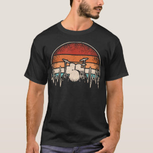 Drums Heartbeat Drummer Percussionists Retro Drum T-Shirt