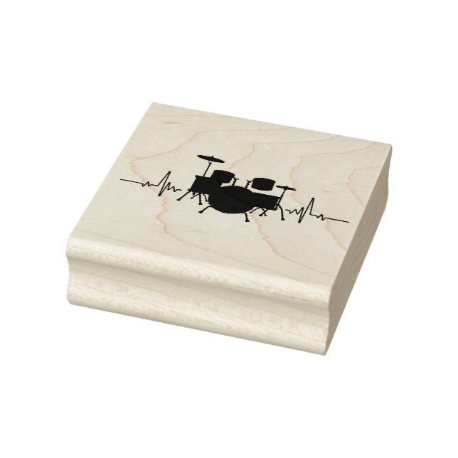 Drums Heartbeat For Drummers Rubber Stamp (Stamp)