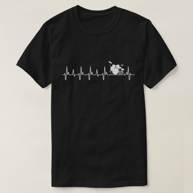 Drums Heartbeat Gifts Drummers Music Lover T-Shirt (Design Front)