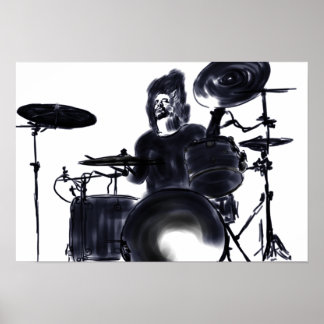 Drums in action - dark poster