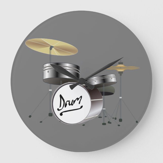 drums-instruments-music-drum large clock (Front)