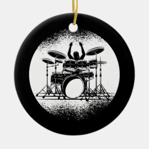 Drums Men Women Drum Kit Music Gift Ceramic Ornament
