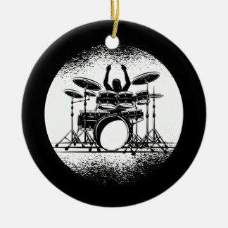 Drums Men Women Drum Kit Music Gift  Ceramic Ornament