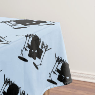 Drums Music Design Blue Tablecloth