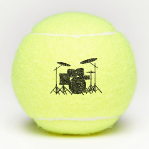Drums Music Design Blue Tennis Balls