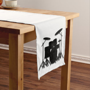 Drums Music Design Short Table Runner
