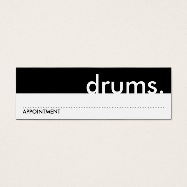 drums. music lessons appointment card (Front)