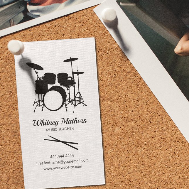 Drums Music Teacher | Drummer Instructor Business Card (Creator Uploaded)