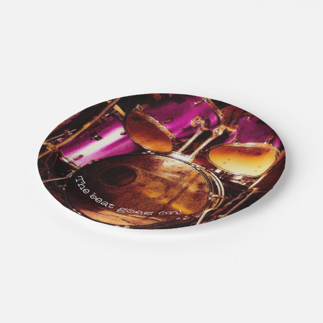 Drums, outdoor jam paper plate (Angled)