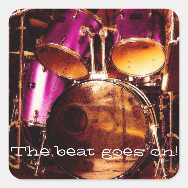 Drums, outdoor jam square sticker (Front)