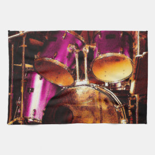 Drums, outdoor jam tea towel