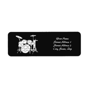 Drums Percussion Return Address Label