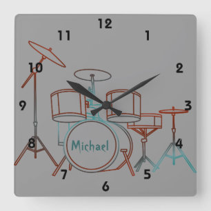 Drums Personalised Wall Clock