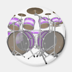 Drums: Purple & White Drum Kit: 3D Model: Magnet
