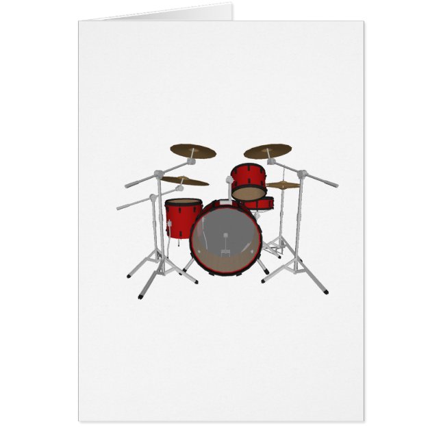 Drums: Red Drum Kit: 3D Model: (Front)