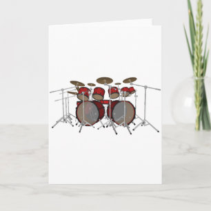 Drums: Red Drum Kit: 3D Model: Card