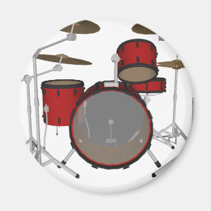 Drums: Red Drum Kit: 3D Model: Magnet