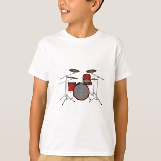 Drums: Red Drum Kit: 3D Model: T-Shirt (Front)