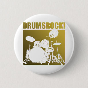 Drums Rocks! 6 Cm Round Badge