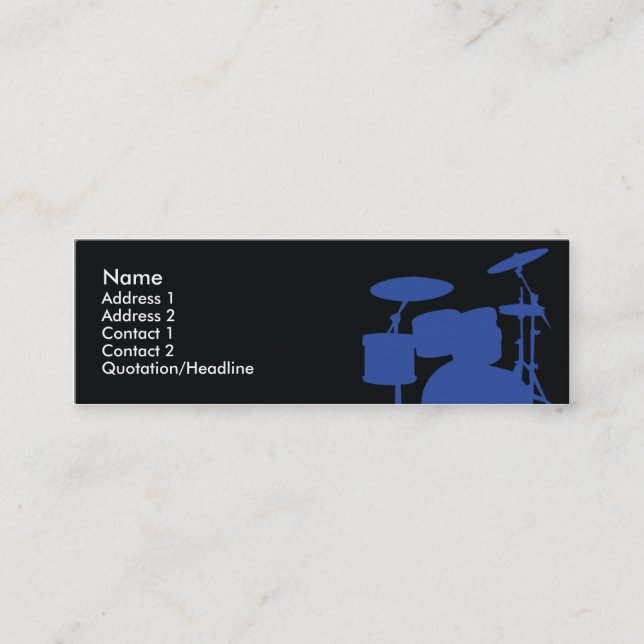 Drums - Skinny Mini Business Card (Front)