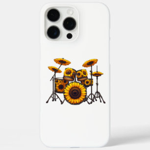 Drums Sunflower Flower Musician Music Floral iPhone 16 Pro Max Case