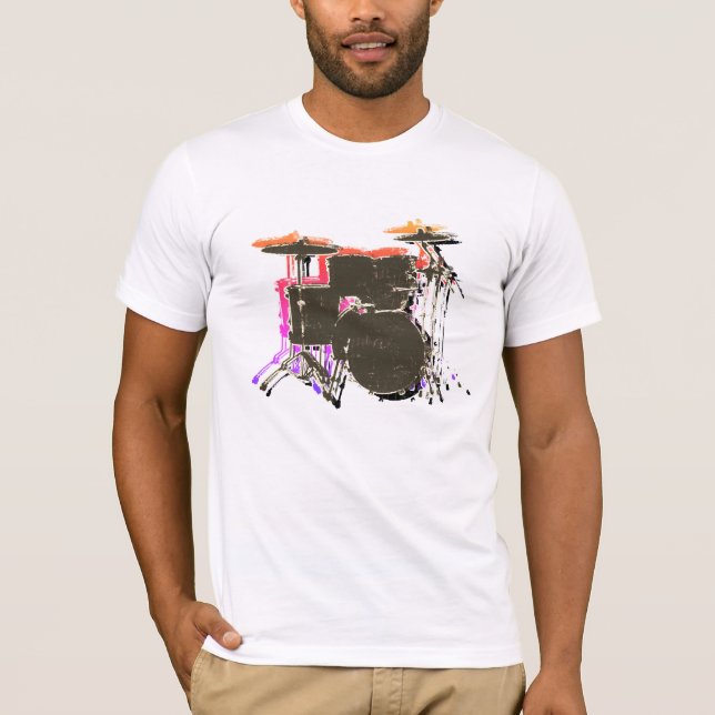 Drums T-Shirt for a Rock Drummer (Front)
