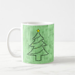 Drums Text Christmas Tree  Coffee Mug