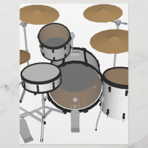 Drums: White Drum Kit: 3D Model: