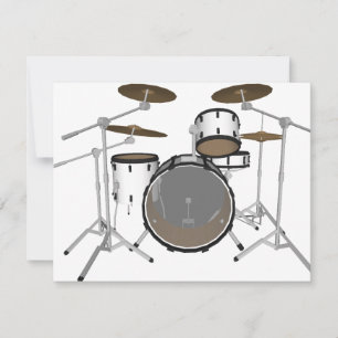 Drums: White Drum Kit: 3D Model: