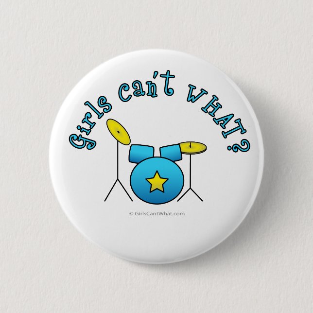 Drumset - Blue 6 Cm Round Badge (Front)
