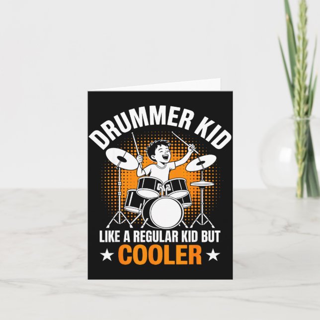 Drumset Drums Lover Percussionist Drummer Kid Drum Card (Front)