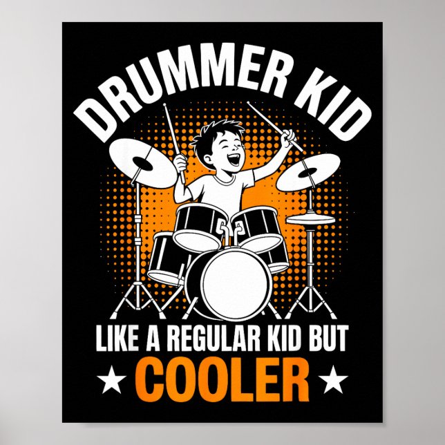 Drumset Drums Lover Percussionist Drummer Kid Drum Poster (Front)