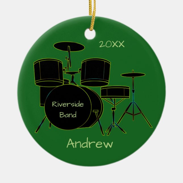 Drumset Personalised Ornament (Front)