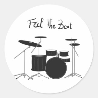 drumset - transparent background classic round sticker