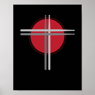 Drumsticks Cross Drummer Drums Poster