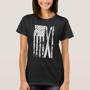 Drumsticks Drummer Vintage USA American Flag Drums T-Shirt