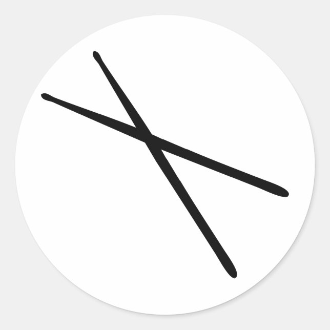drumsticks icon classic round sticker (Front)