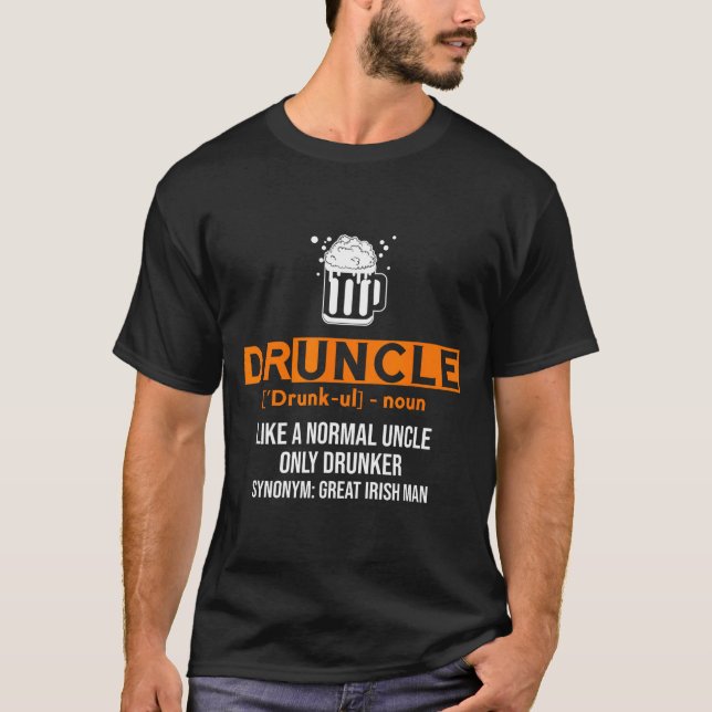 Druncle Funny St Patricks Day 2020 Iri-shirt  T-Shirt (Front)