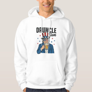 Druncle Sam Funny Patriotic Beer Vector Design_1 Hoodie