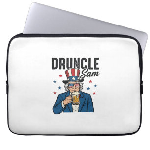 Druncle Sam Funny Patriotic Beer Vector Design_1 Laptop Sleeve