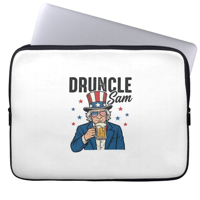 Druncle Sam Funny Patriotic Beer Vector Design_1 Laptop Sleeve (Front)