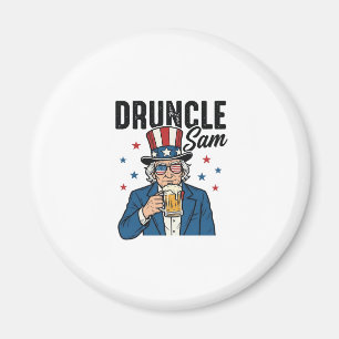 Druncle Sam Funny Patriotic Beer Vector Design_1 Magnet