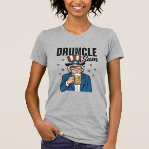 Druncle Sam Funny Patriotic Beer Vector Design_1 T-Shirt