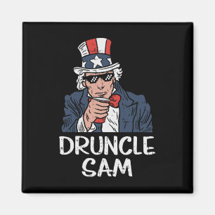 Druncle Sam Funny Uncle Sam Beer 4th Of July Party Magnet