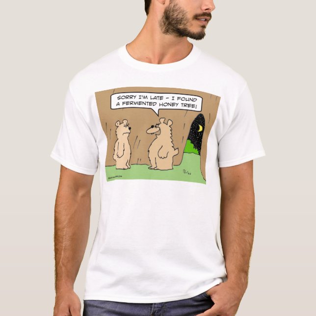 drunk bear fermented honey tree T-Shirt (Front)