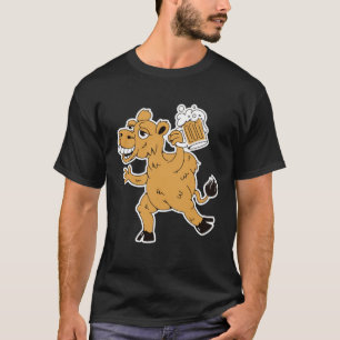 Drunk brown camel with beer for party holidays T-Shirt