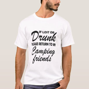 drunk Camping Drinking Gift Cute Camp Beer Lover T-Shirt