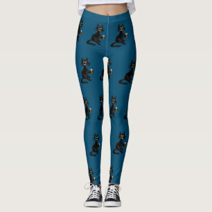 Drunk Cat Cartoon Leggings